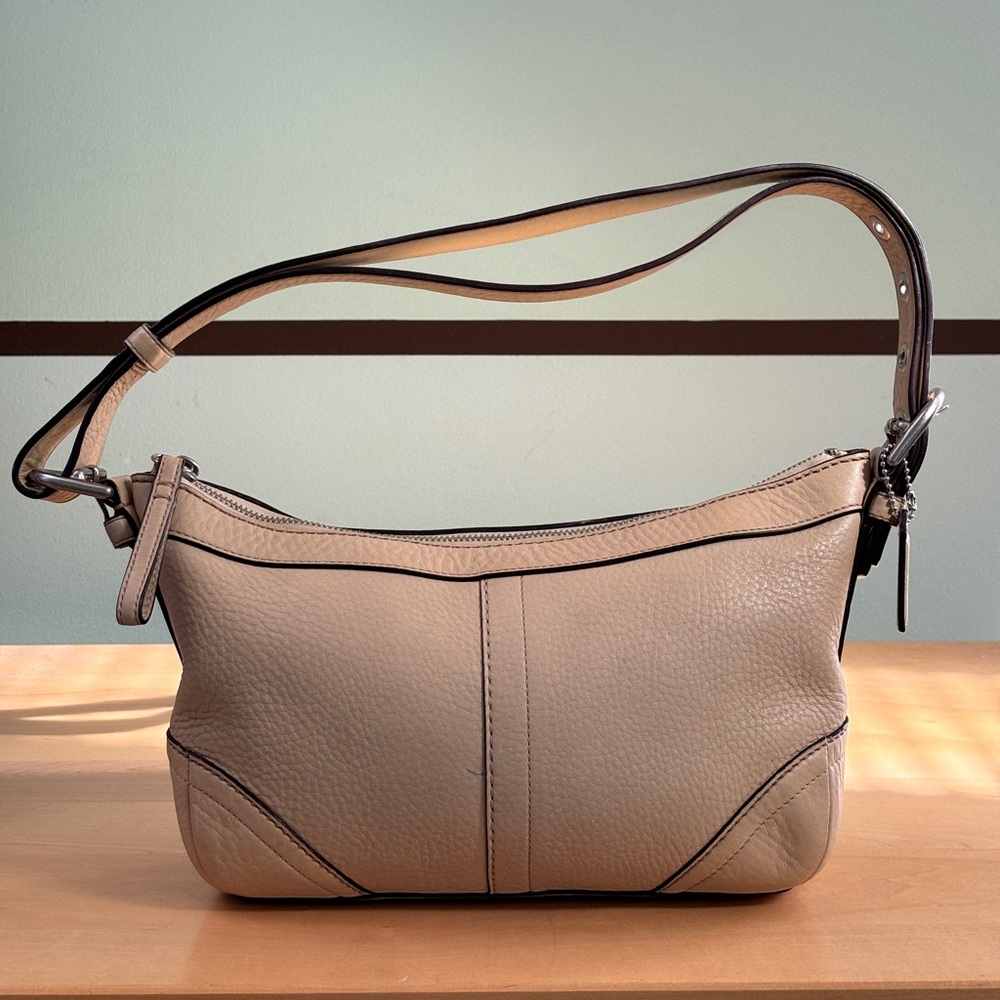 Coach F12321 Banana Yellow Cream Purse w Adjustable Strap